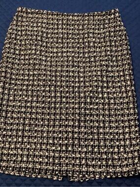 Talbots Black and White Tweed Pencil Skirt